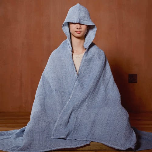 山下的家亚麻打坐披毯
