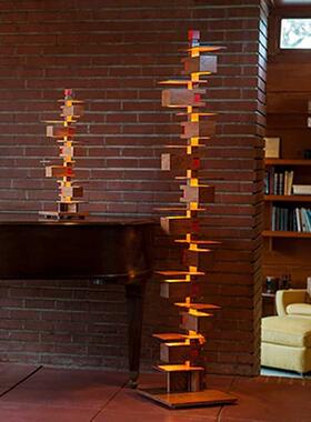 工厂中古taliesin法式流水别墅实木落地灯售楼部设计师客厅民宿装