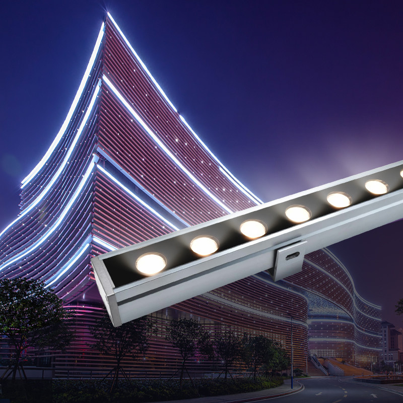 led洗墙灯户外防水大功率七彩室内婚庆射灯楼体外墙明装24v线性灯