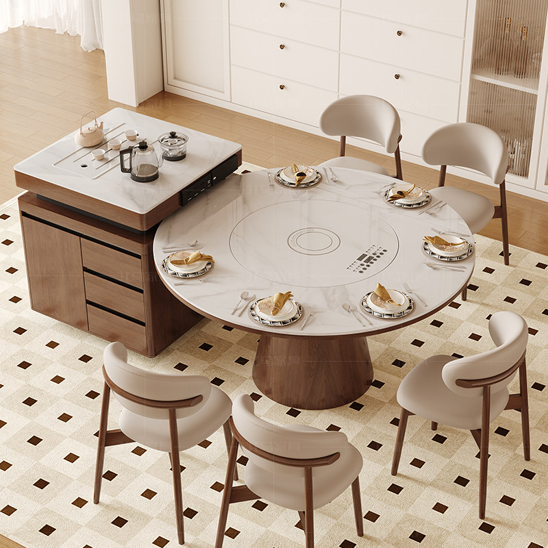 国家补贴北马中古风岩板岛台餐桌一体可伸缩新中式方圆可变带暖菜,住宅家具,岛台餐桌,淘宝优惠券,粉丝福利购,淘宝优惠卷