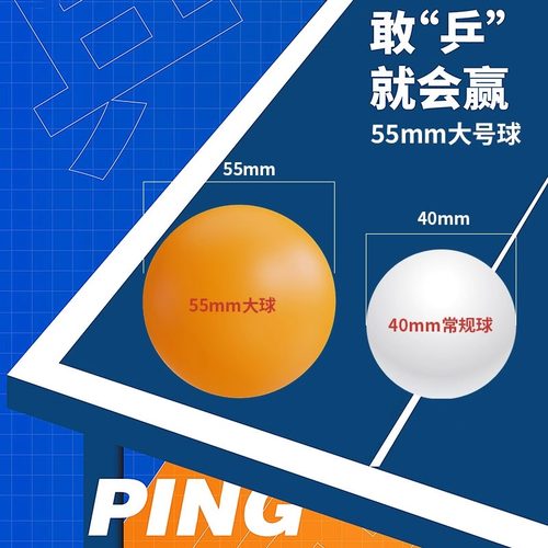 世纪曙光55mm乒乓球训练球超大无字体育用品白色黄色