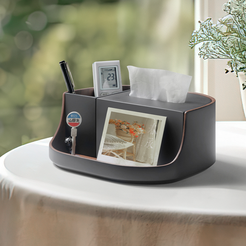 新款大容量多功能收纳胡桃木色纸巾盒餐桌酒店磁吸轻奢高端抽纸盒