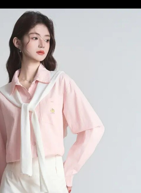 2026春季新款韩版宽松显瘦百搭纯色长袖衬衫女设计感小众上衣