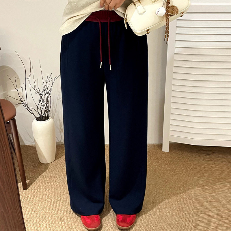 大码松紧腰直筒裤宽松百搭休闲裤2026秋冬胖mm阔腿裤女卫裤NK1329