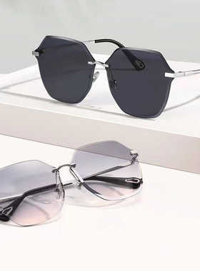 钻石切边墨镜防紫外线高级感女款