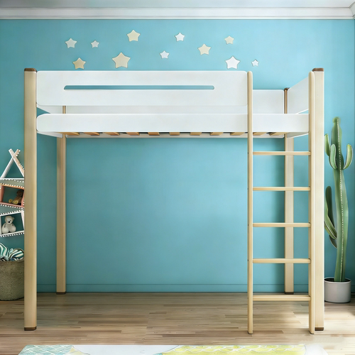 cicimia 实木儿童高架床上下同宽双层床小户型原木家具定制学生床