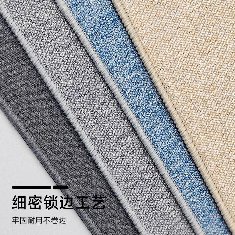 纯色加厚棉麻桌垫超大电脑鼠标垫定制亚麻办公室桌面垫高级感桌布