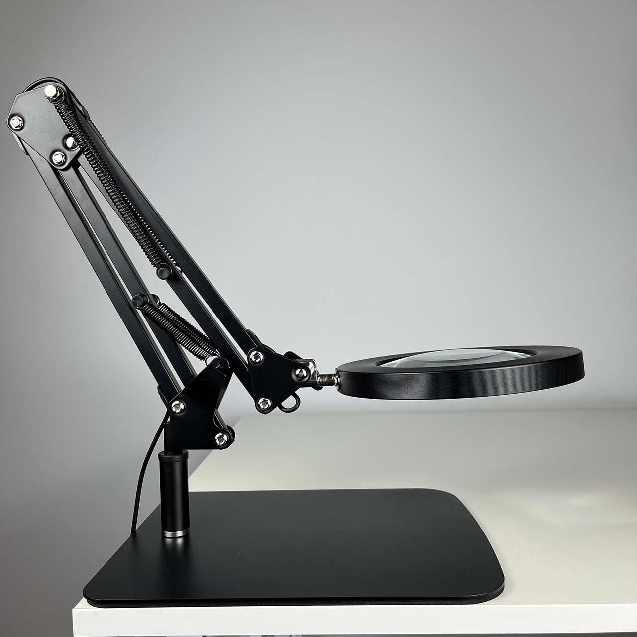 高清30倍台式放大镜带LED冷暖灯老人阅读手机修表维修用台灯