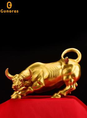 华尔街铜牛装饰品金牛飞天办公桌牛城全铜牛装饰品装饰工艺品