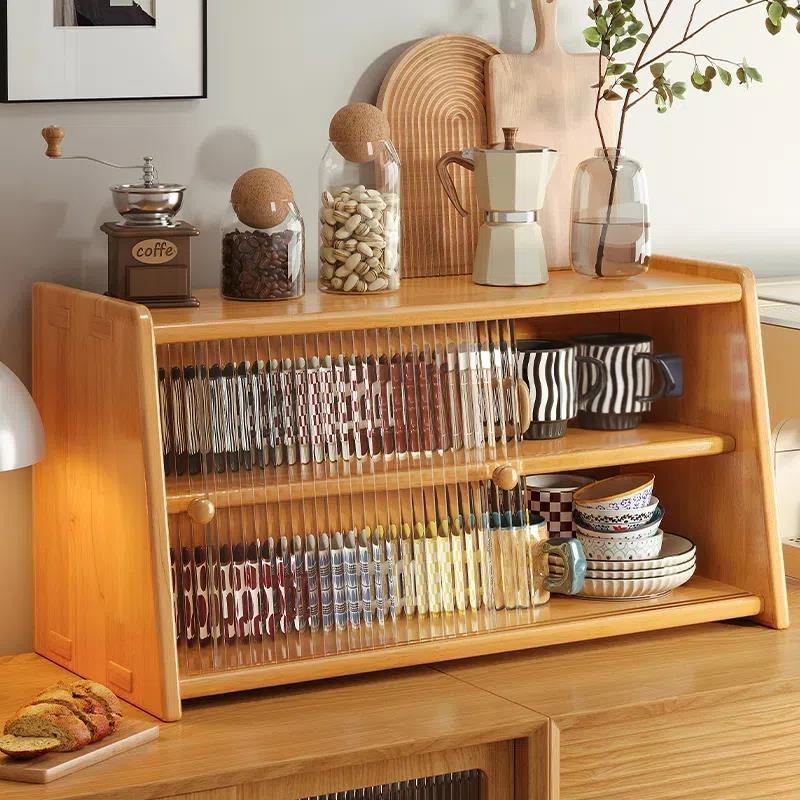 杯架实木杯子收纳置物架桌面多层水杯茶杯马克杯咖啡杯餐桌格子架