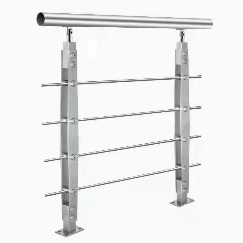 不锈钢楼梯立柱护栏杆穿管拉丝扶手商场室内户外平台围栏定制