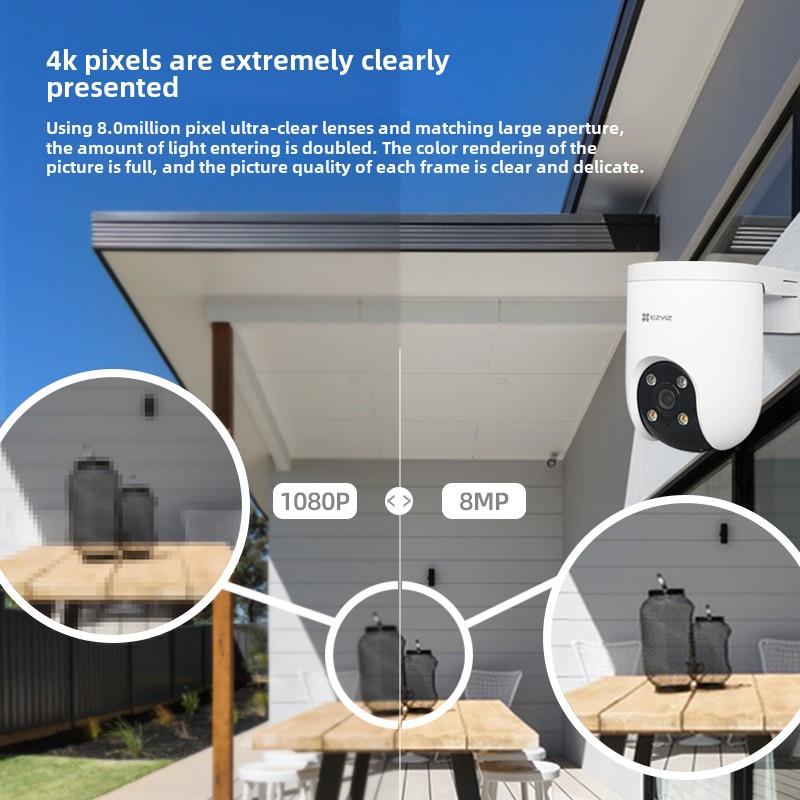 Ezviz H8C/C8C Ptz 8004k K全景无线家庭移动电话远程全彩Poe监控