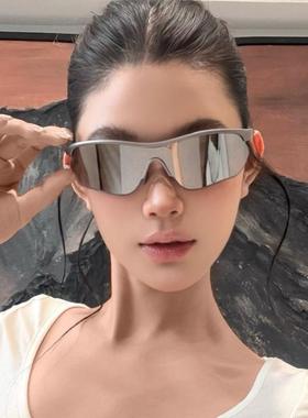 欧美风连身户外运动骑行登山跑步太阳眼镜防晒女潮防风护目镜太阳