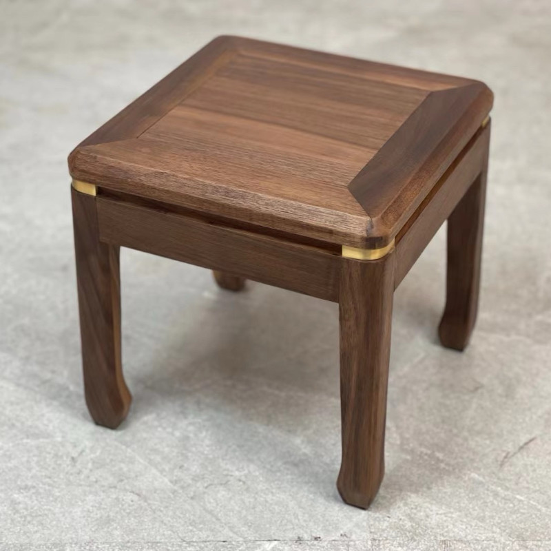 北美黑胡桃实木小凳子铜脚儿童成人坐换鞋凳梵高家用礼品,住宅家具,矮凳,淘宝优惠券,粉丝福利购,淘宝优惠卷