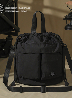 OCE GEAR极简水桶包日系复古简约抽绳束口单肩手提轻便斜挎包休闲