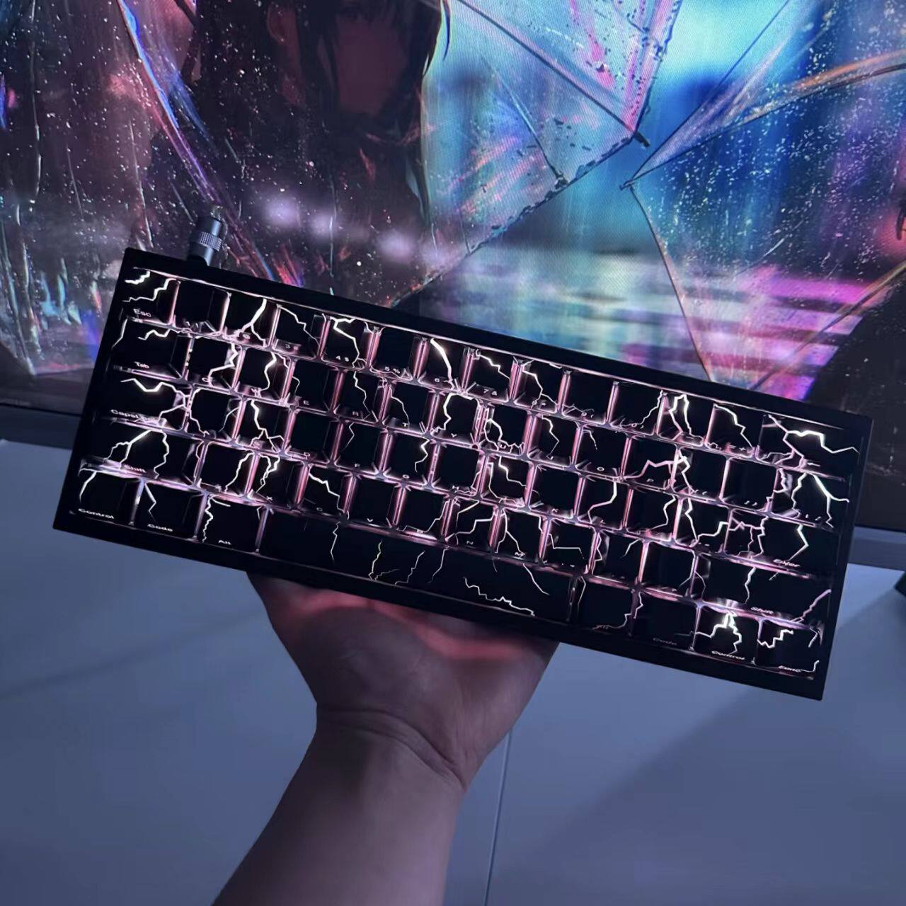XVX闪电纹键帽黑透双拼IMD侧刻图片