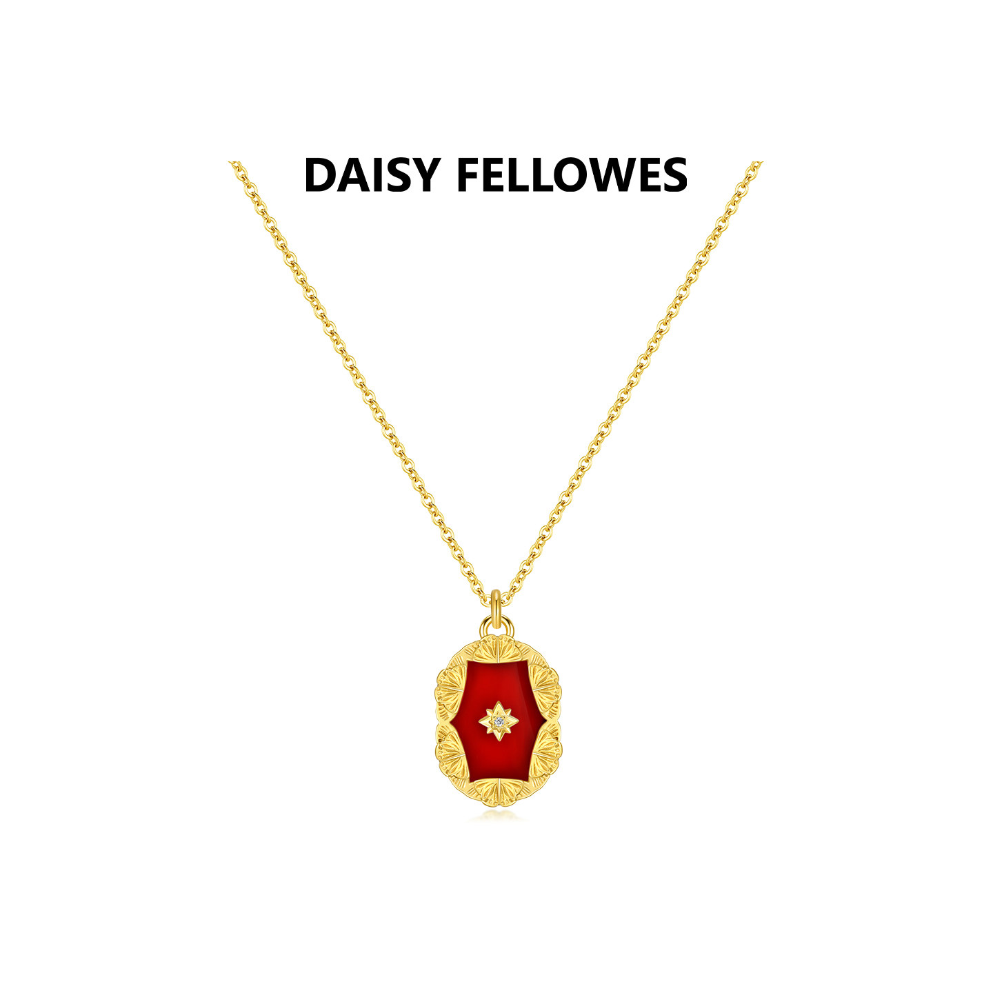 黛西法罗蝴蝶系列红玛瑙吊坠女款小众轻奢红色钻石项链女优雅复古