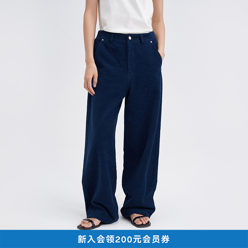 25年秋季环保棉雪尼尔蓝布直筒裤