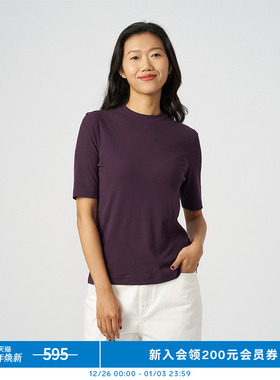 klee klee女装环保棉环保棉罗纹浅高领T恤K0241TS09