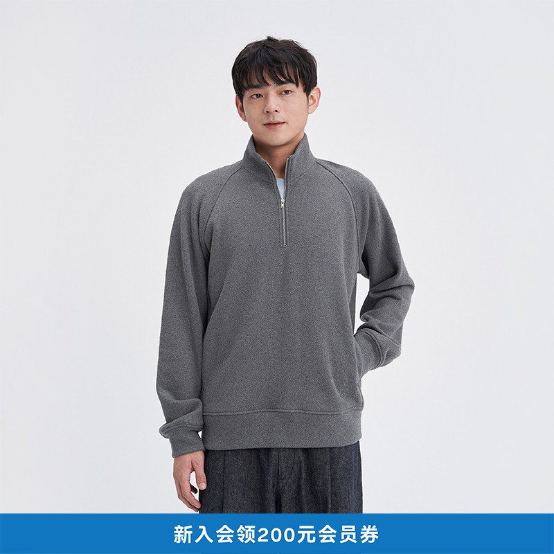 kleeklee回收棉起绒拉链套衫