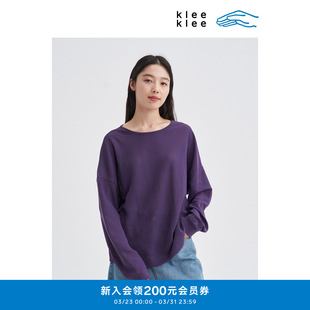 T恤K0253TS04 纸纱针织布宽松休闲落肩长袖 klee klee秋冬女装