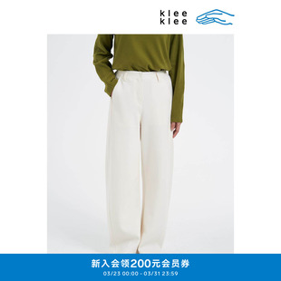 26新款 女士春夏环保棉针织显瘦日常通勤休闲裤 klee弯刀裤 klee