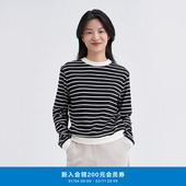 环保棉罗纹正肩休闲内搭长袖 klee klee秋冬女装 T恤K0253TS09