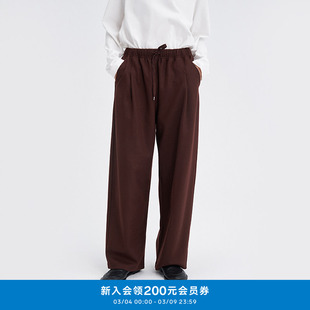 klee klee秋冬女装通勤环保棉美丽诺羊毛针织呢锥裤K0253PA09