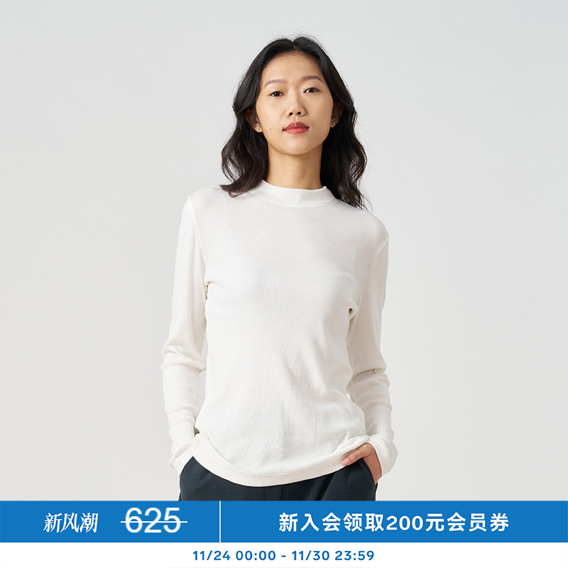 kleeklee羊毛丝半高领长袖T恤