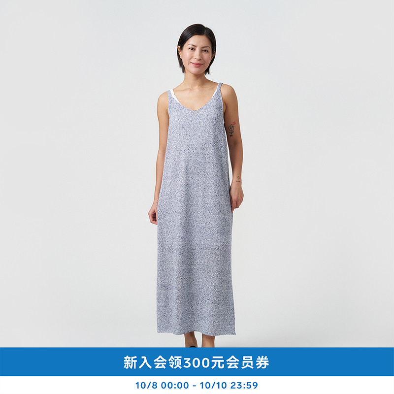 kleeklee粗针亚麻吊带针织裙