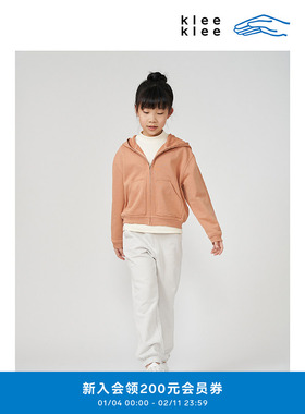 klee klee春童装环保棉针织布卫裤柔软舒适日常休闲直筒裤卫裤