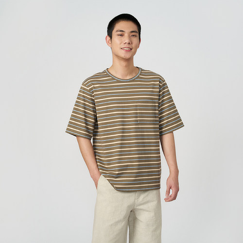 kleeklee环保棉条纹短袖T恤