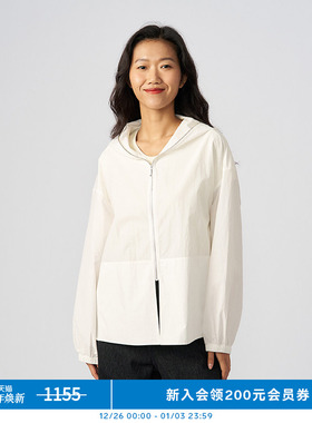 klee klee女装环保棉丝棉薄棉布连帽外套K0241JA09