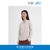 女装 klee klee2026早春新款 环保棉小翻领直身针织卫衣K0261HO01