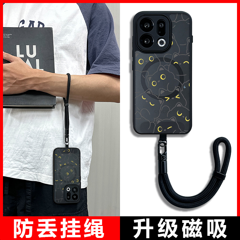适用oppofindx9腕带挂绳手机壳