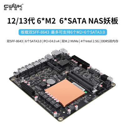 畅网12代13代 6个M2 6个SATA3.0 DDR5 NVME SFF8643 PCIE NAS主板