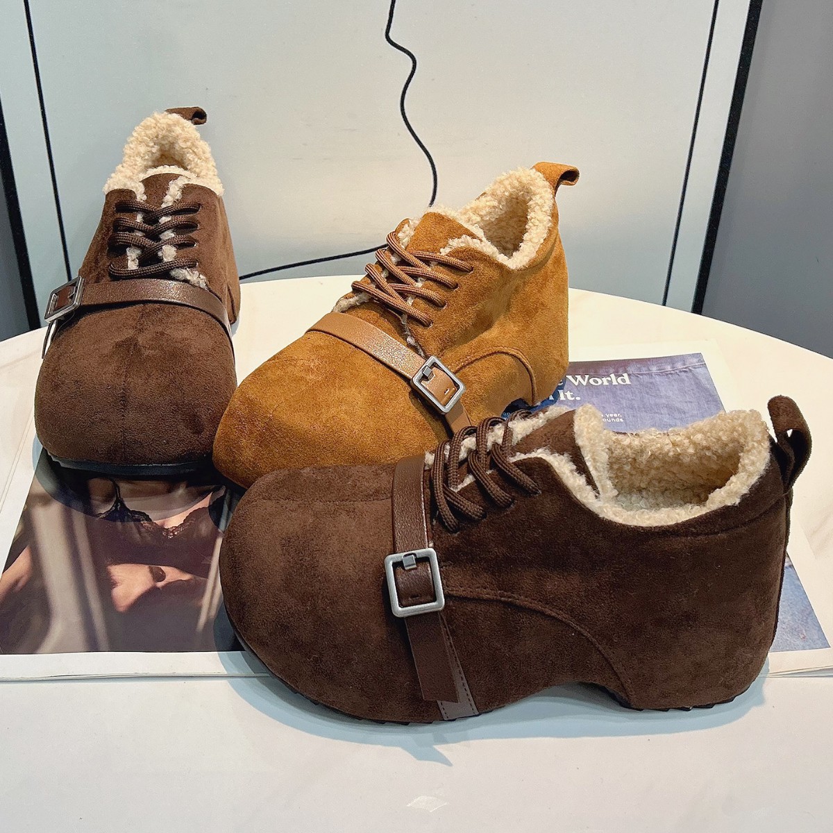 内增高7CM加绒勃肯鞋女2025新款