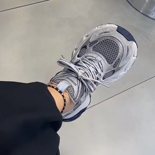 2025新款真皮厚底小怪兽老爹鞋