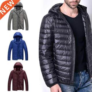 Lightweight Winter Down Jacket Men Feather Hooded Coat Youth