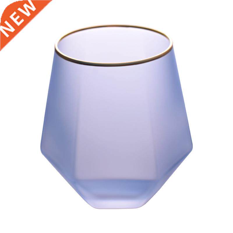 creative color frosted six sided whiskey glass spirits glass