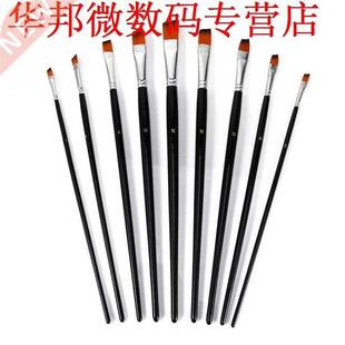 Brushes Nylon Oblique Flat 9Pcs Set Paint Tipped Inclined