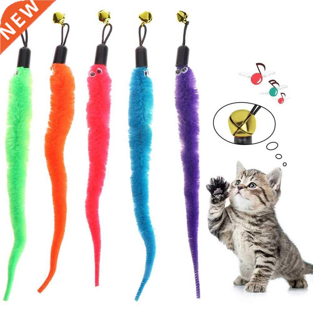 Cat Wand Toys Refills 5/10PCS Squiggly Worms Replacements Ca