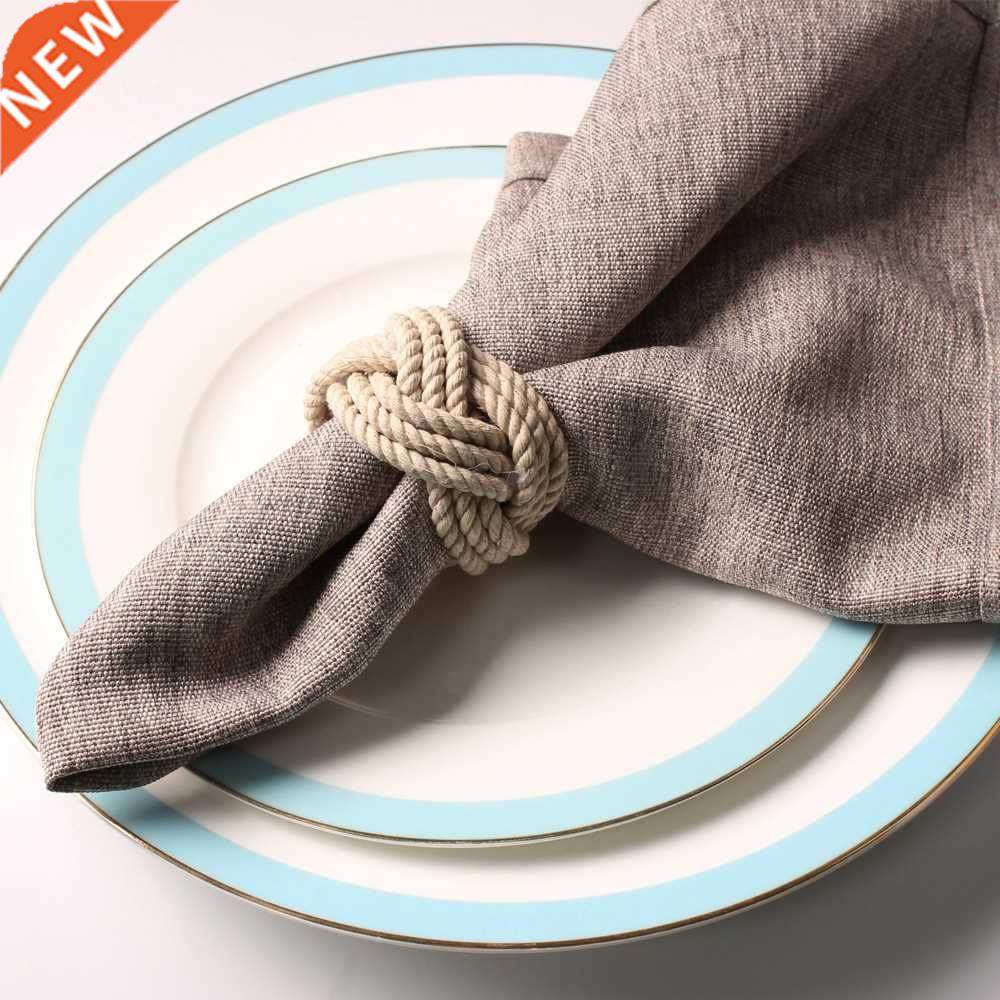 1pcs natural jute napkin ring woven napkin buckle linen