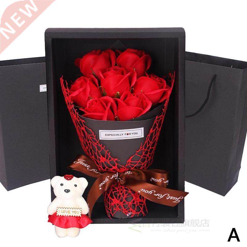 7 roses soap flower gift box small bouquet valentine'
