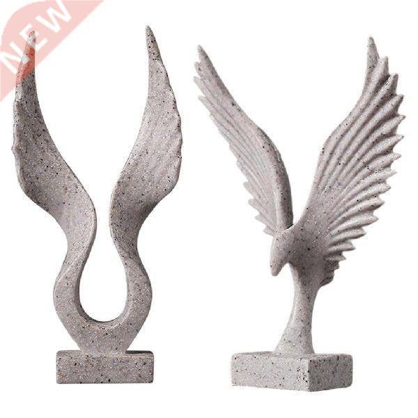 Nordic Angel Wing Figurine 3D Statue Resin Crafts Desktop