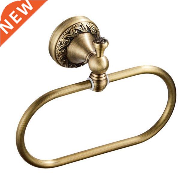 Brass Towel Ring Oval Vintage Towel Rack Wall Mounted Towel