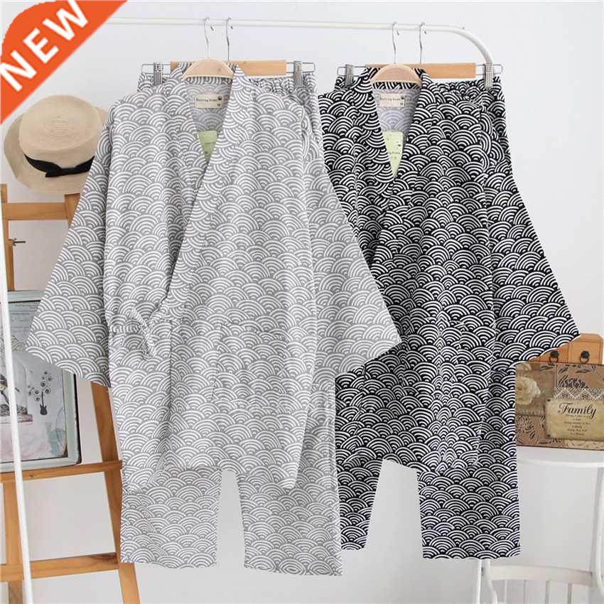 samura man japanese tradtonal kmoono set pajamas wave p