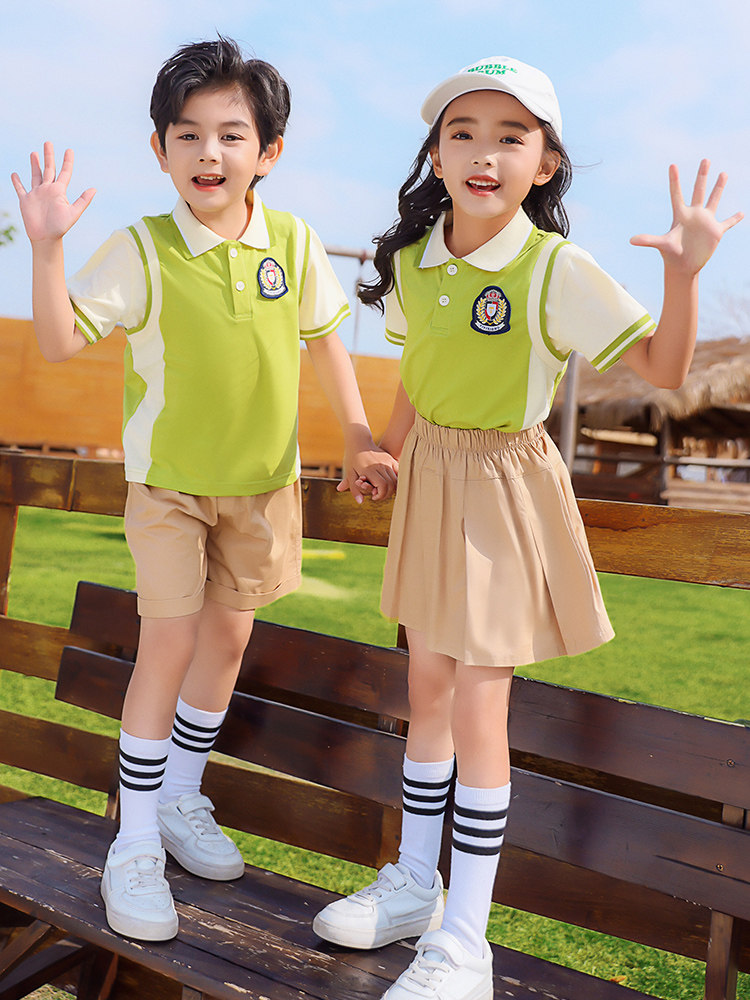 幼儿园园服毕业服小学生夏季校服纯棉短袖套装运动会儿童夏装班服