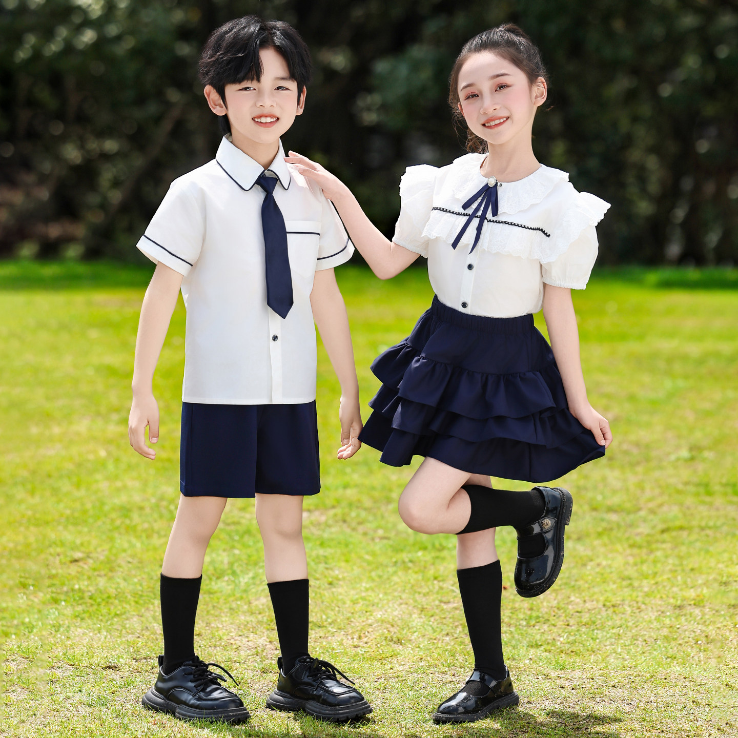 六一儿童节演出服英伦风幼儿园服毕业典礼服小学生朗诵合唱表演服