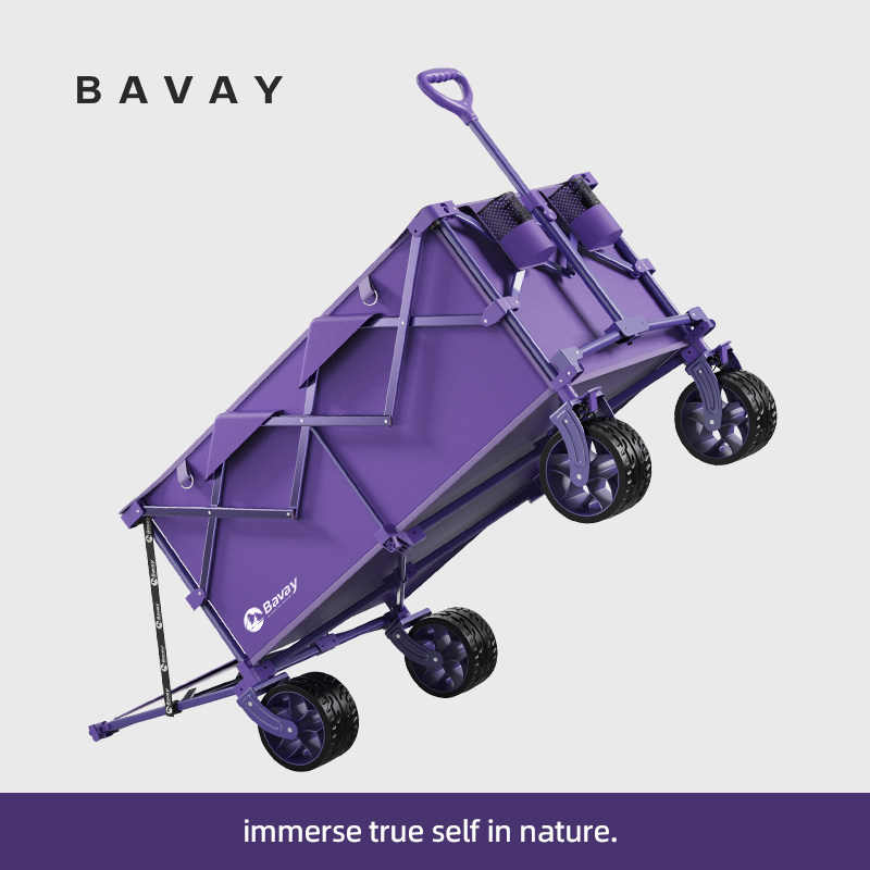 bavay北欢露营车S14机能紫铝合金大容量旅行车户外可折叠儿童可躺